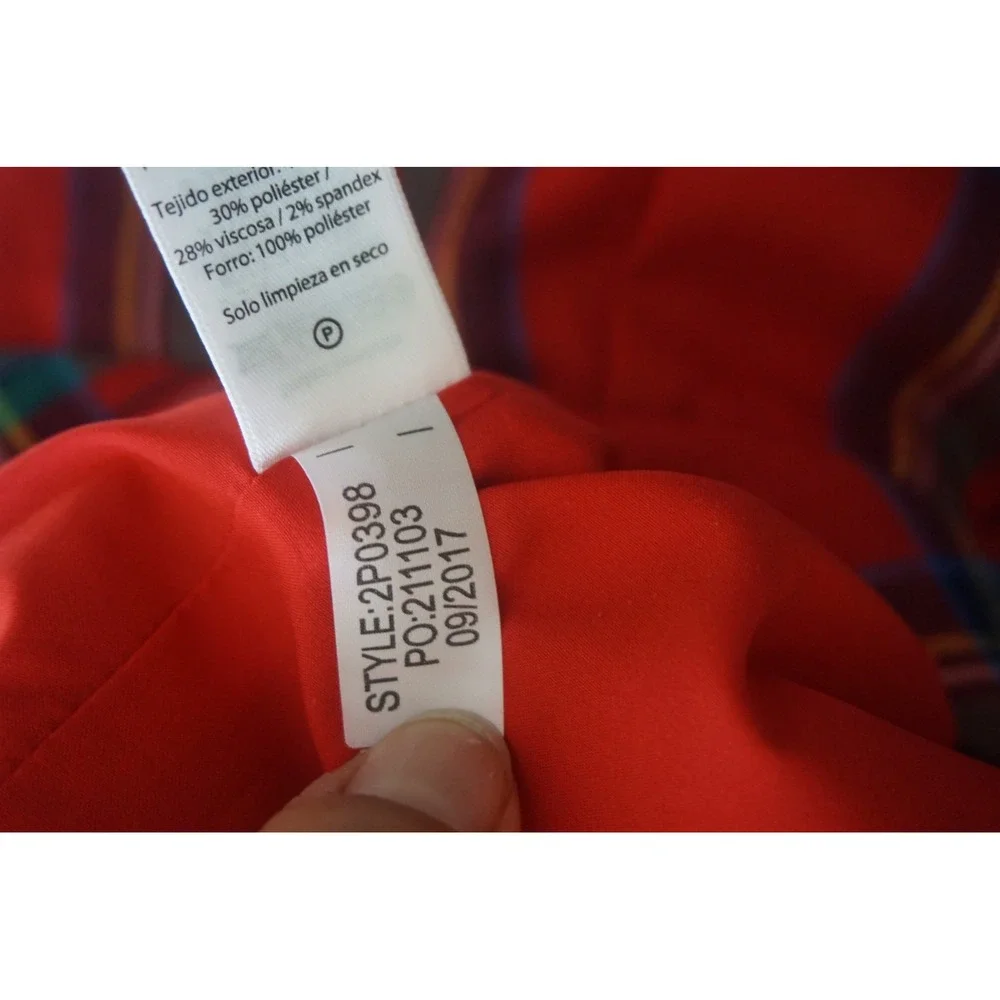 Vineyard Vines Red‎ Plaid Wool Blend Straight Leg Pants Women's Size 6